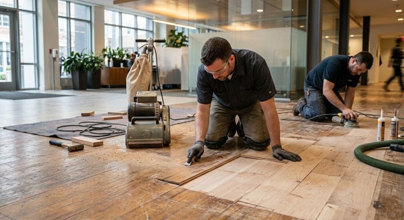 Our team working on Flooring Service projects in Hackensack, NJ